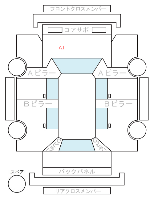 Body condition diagram (damage marks, Japanese labels)