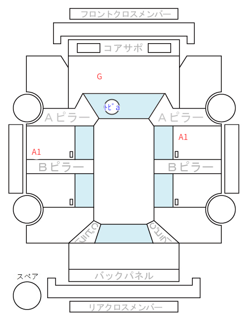 Body condition diagram (damage marks, Japanese labels)