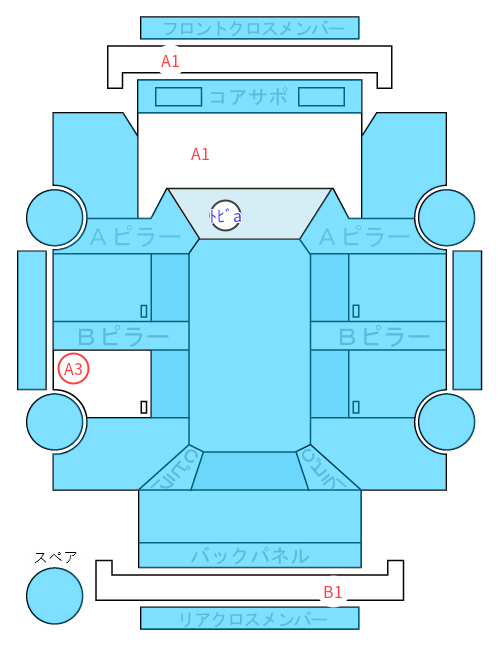 Body condition diagram (damage marks, Japanese labels)
