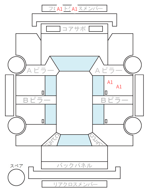 Body condition diagram (damage marks, Japanese labels)