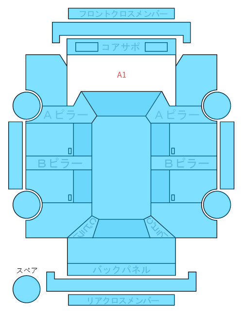 Body condition diagram (damage marks, Japanese labels)