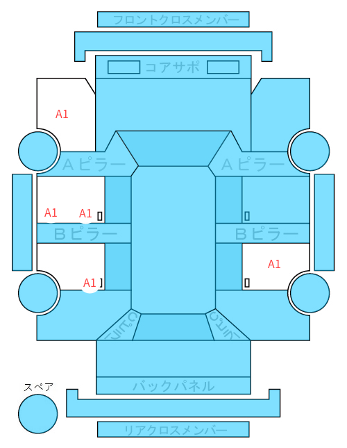 Body condition diagram (damage marks, Japanese labels)