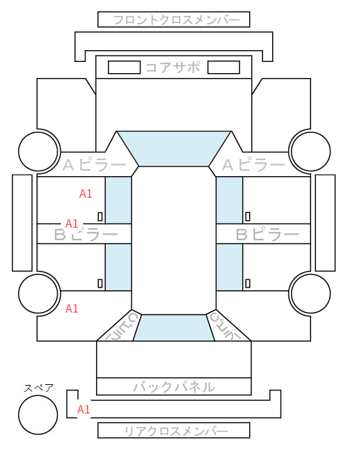 Body condition diagram (damage marks, Japanese labels)