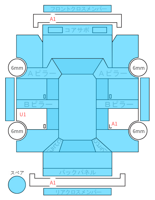 Body condition diagram (damage marks, Japanese labels)