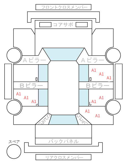 Body condition diagram (damage marks, Japanese labels)