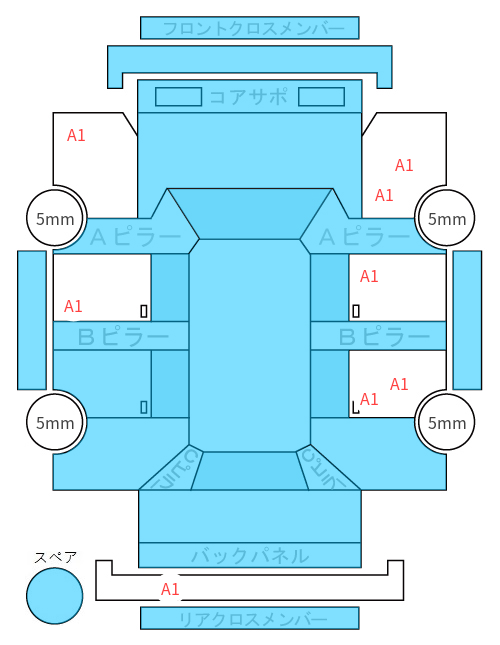 Body condition diagram (damage marks, Japanese labels)