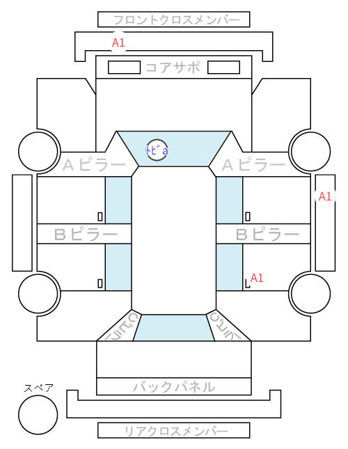 Body condition diagram (damage marks, Japanese labels)