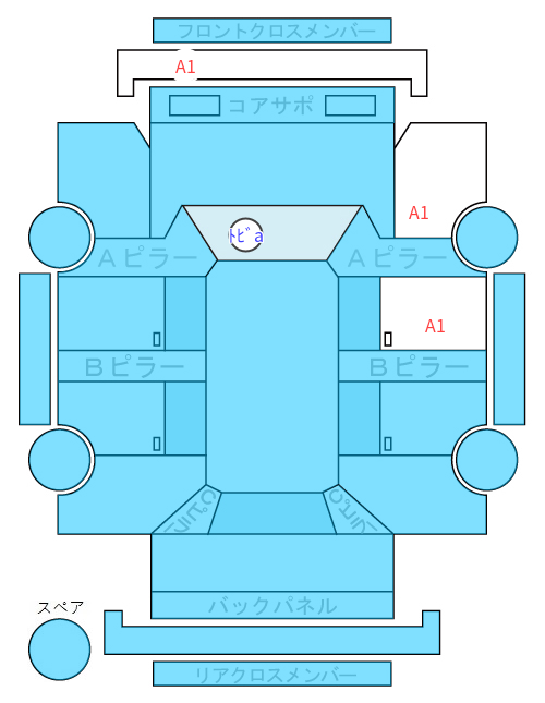 Body condition diagram (damage marks, Japanese labels)