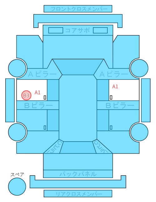 Body condition diagram (damage marks, Japanese labels)