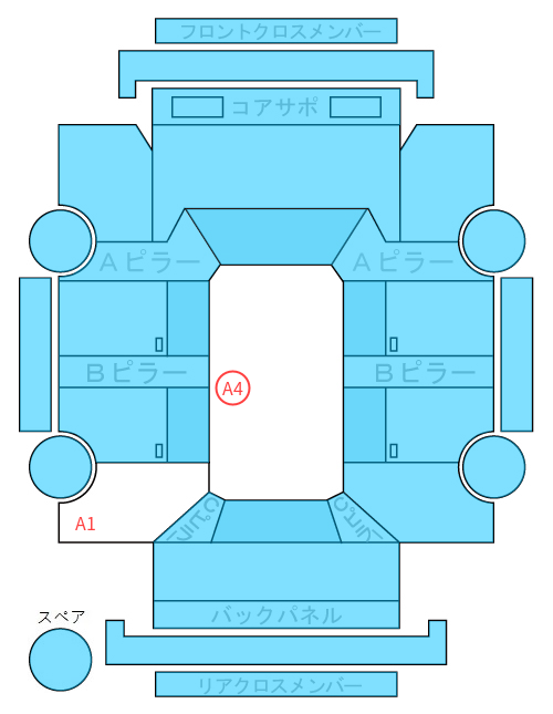 Body condition diagram (damage marks, Japanese labels)