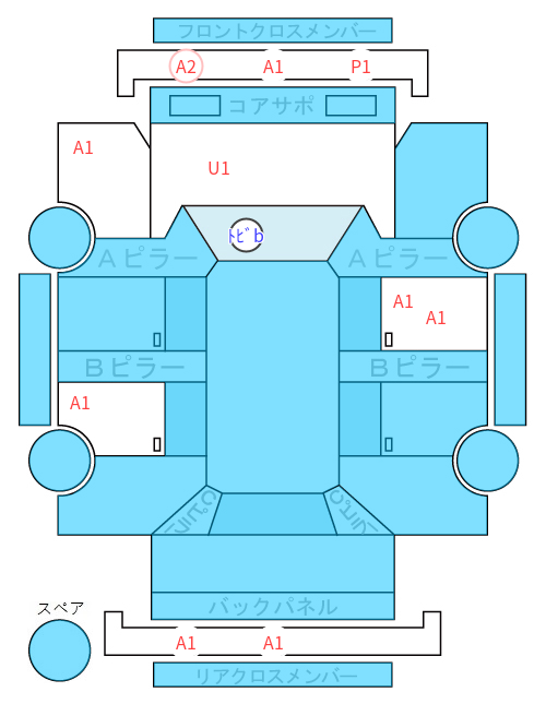 Body condition diagram (damage marks, Japanese labels)