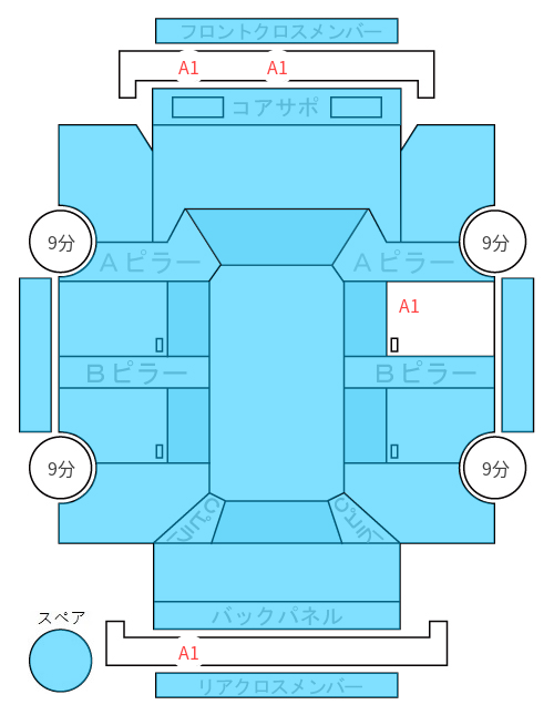 Body condition diagram (damage marks, Japanese labels)