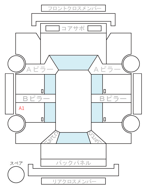 Body condition diagram (damage marks, Japanese labels)