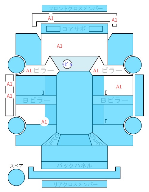 Body condition diagram (damage marks, Japanese labels)