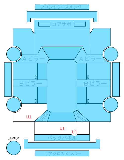 Body condition diagram (damage marks, Japanese labels)