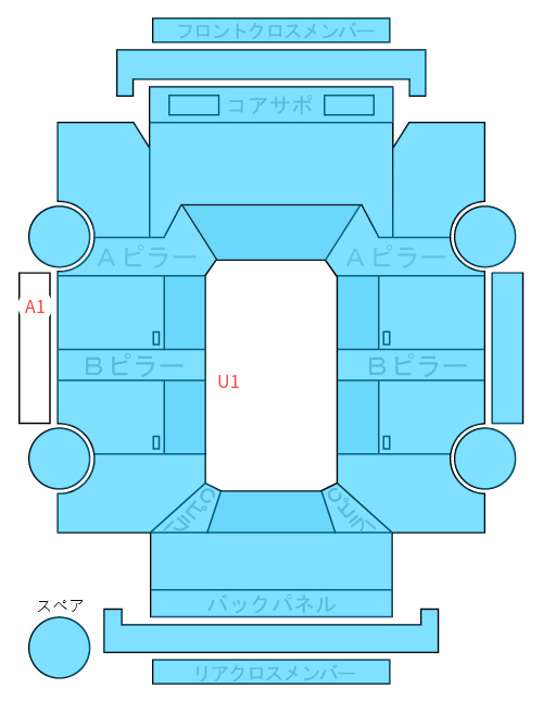 Body condition diagram (damage marks, Japanese labels)