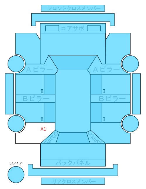 Body condition diagram (damage marks, Japanese labels)