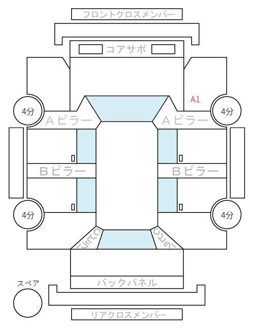 Body condition diagram (damage marks, Japanese labels)