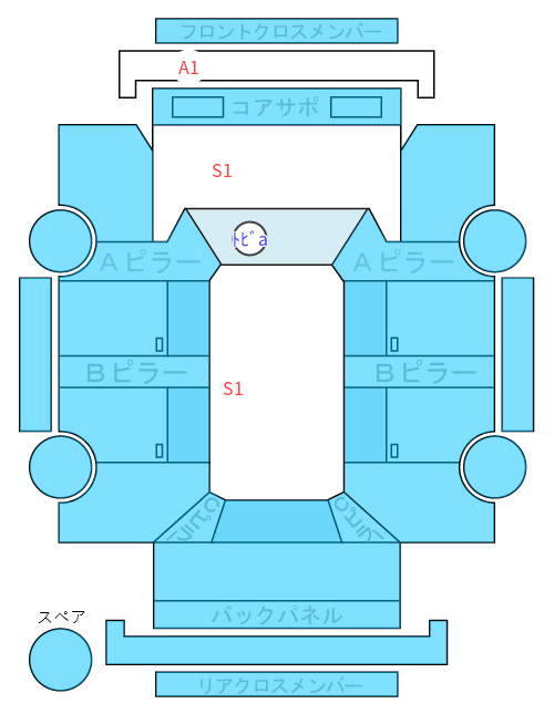 Body condition diagram (damage marks, Japanese labels)