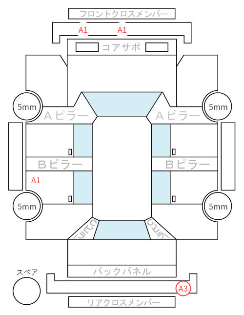 Body condition diagram (damage marks, Japanese labels)