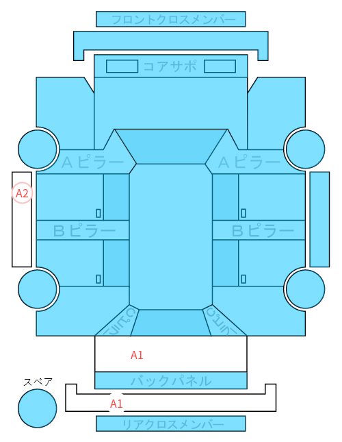 Body condition diagram (damage marks, Japanese labels)