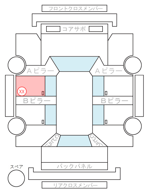 Body condition diagram (damage marks, Japanese labels)