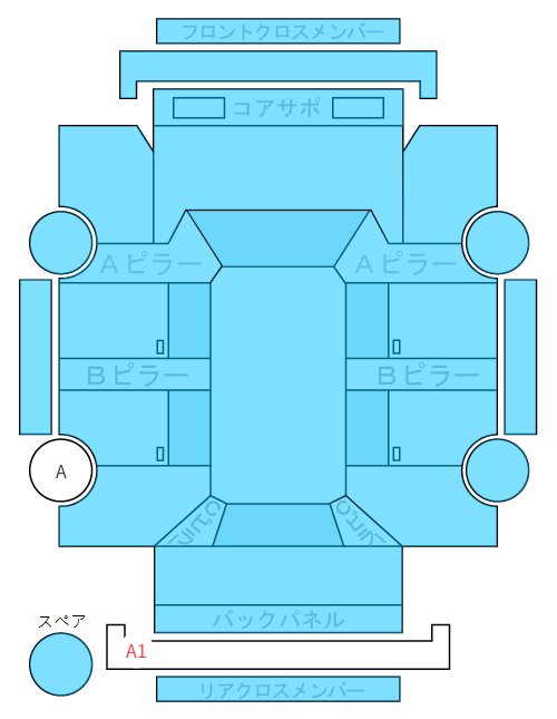 Body condition diagram (damage marks, Japanese labels)