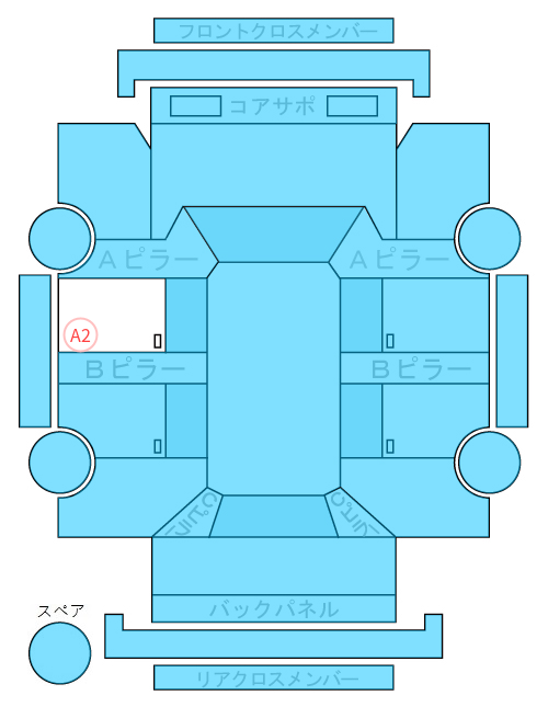 Body condition diagram (damage marks, Japanese labels)