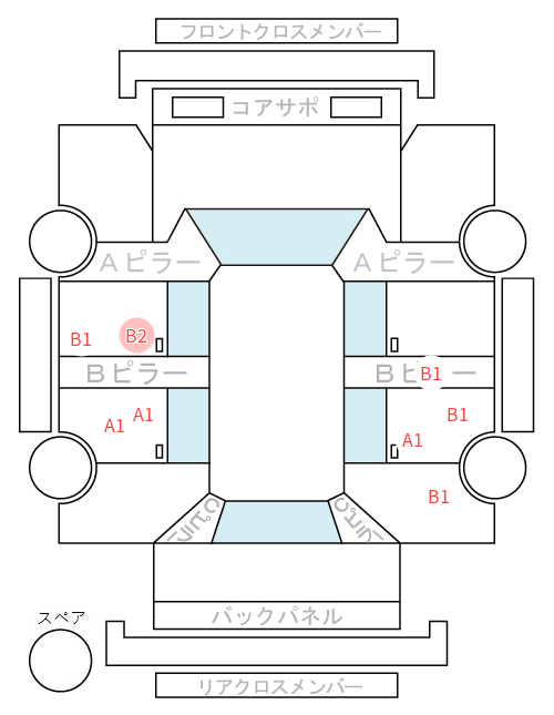 Body condition diagram (damage marks, Japanese labels)