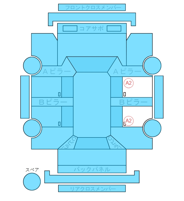 Body condition diagram (damage marks, Japanese labels)