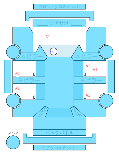 Body condition diagram (damage marks, Japanese labels)