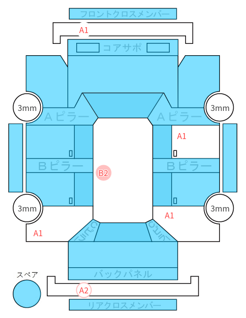 Body condition diagram (damage marks, Japanese labels)