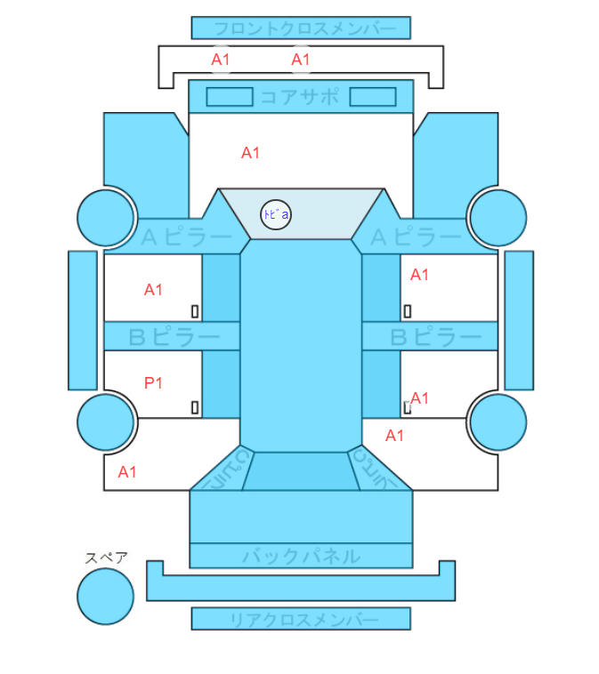 Body condition diagram (damage marks, Japanese labels)