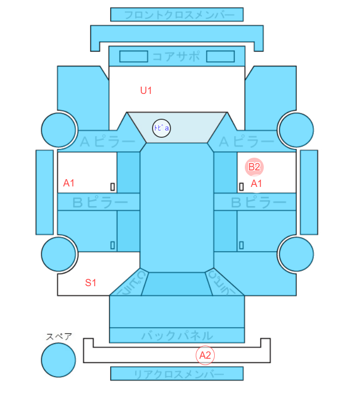 Body condition diagram (damage marks, Japanese labels)