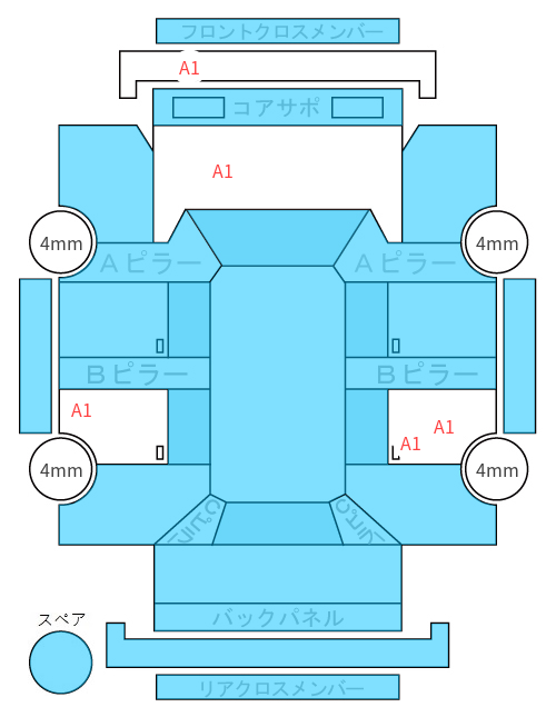 Body condition diagram (damage marks, Japanese labels)