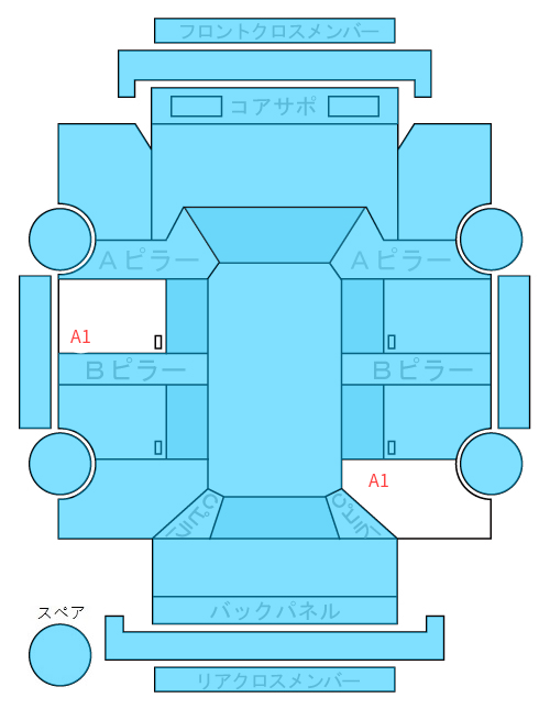 Body condition diagram (damage marks, Japanese labels)
