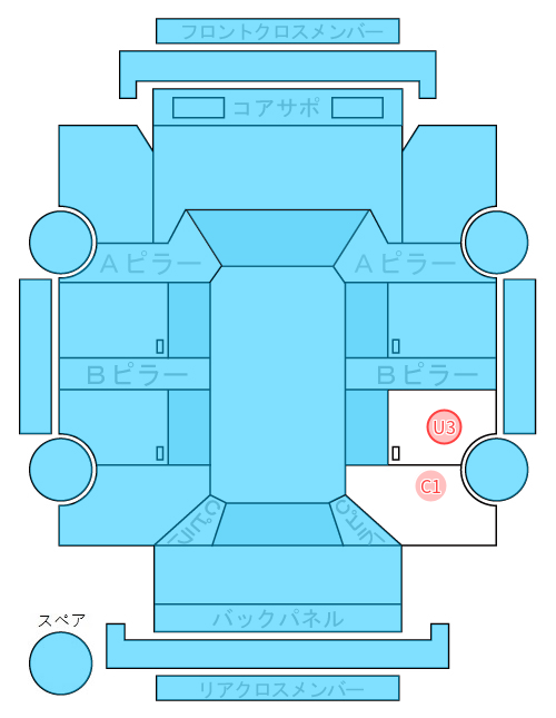 Body condition diagram (damage marks, Japanese labels)