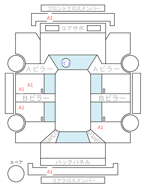 Body condition diagram (damage marks, Japanese labels)
