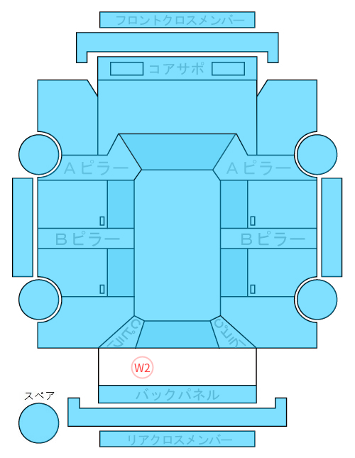Body condition diagram (damage marks, Japanese labels)