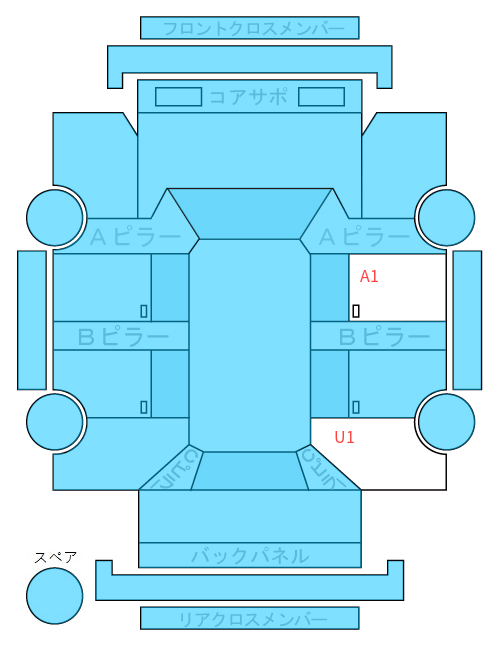 Body condition diagram (damage marks, Japanese labels)