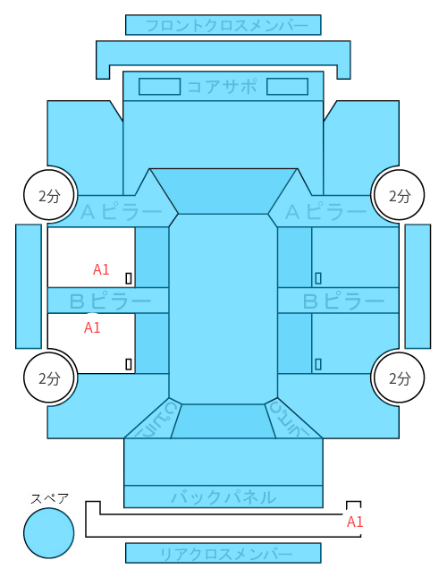 Body condition diagram (damage marks, Japanese labels)