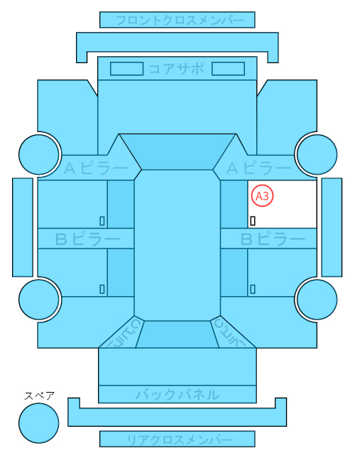 Body condition diagram (damage marks, Japanese labels)