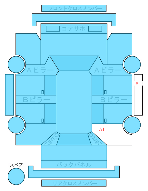 Body condition diagram (damage marks, Japanese labels)