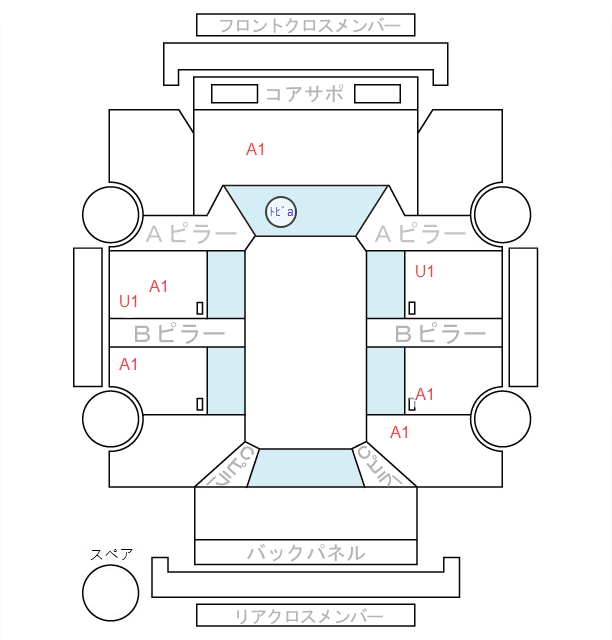 Body condition diagram (damage marks, Japanese labels)