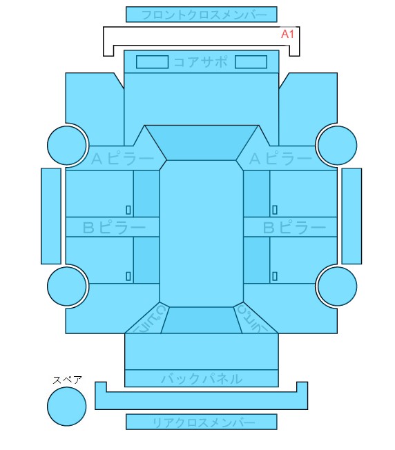 Body condition diagram (damage marks, Japanese labels)