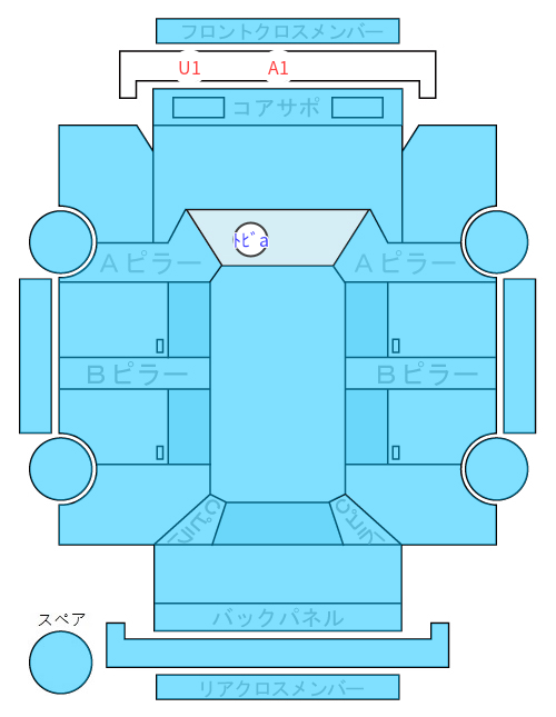 Body condition diagram (damage marks, Japanese labels)