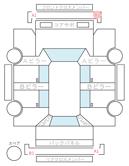 Body condition diagram (damage marks, Japanese labels)