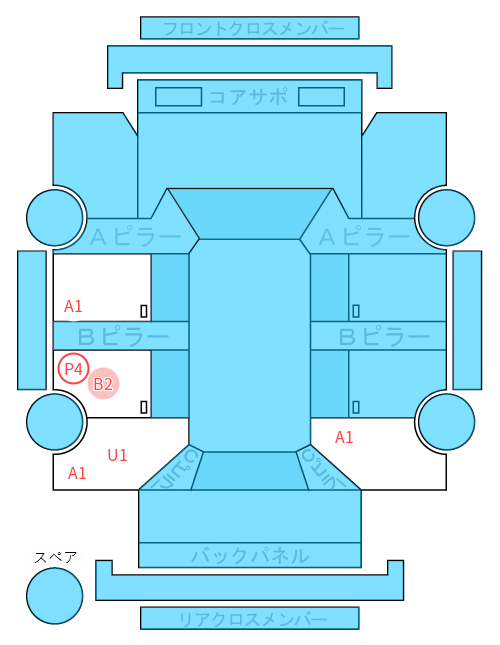 Body condition diagram (damage marks, Japanese labels)