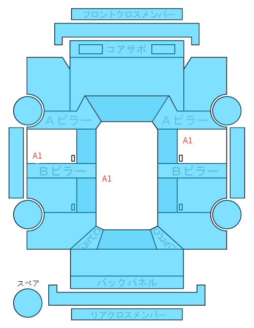 Body condition diagram (damage marks, Japanese labels)