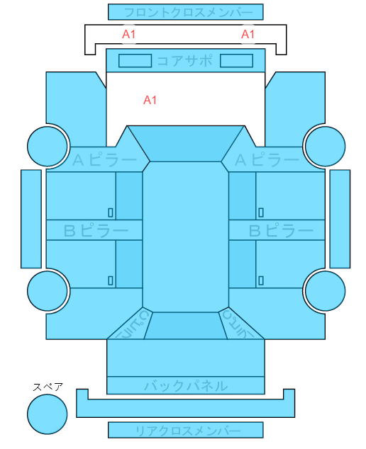 Body condition diagram (damage marks, Japanese labels)